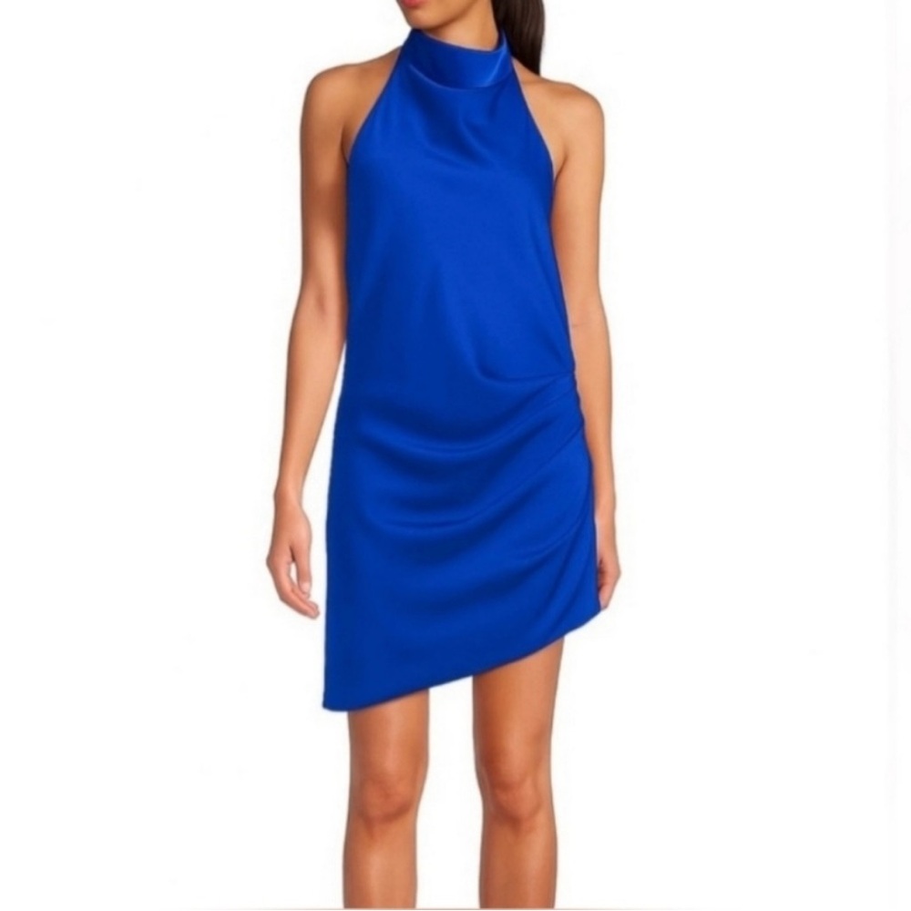 GB Social Cowl Halter Neck Satin Mini Dress 7